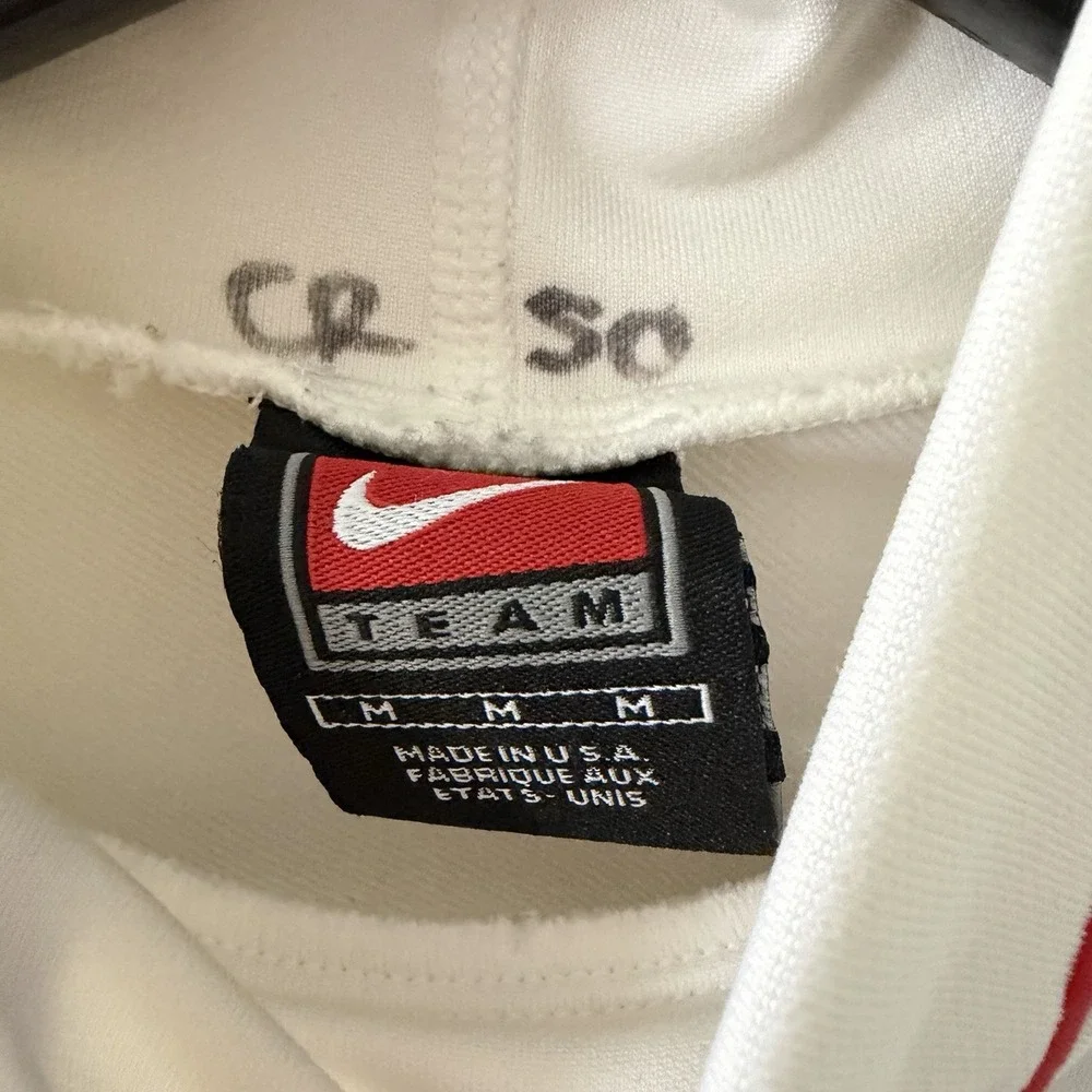Vintage Nike Team Ohio State Buckeyes LS Shirt Mock Neck Mens M USA Made White